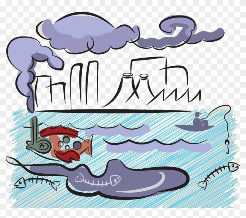 pollution of water clipart