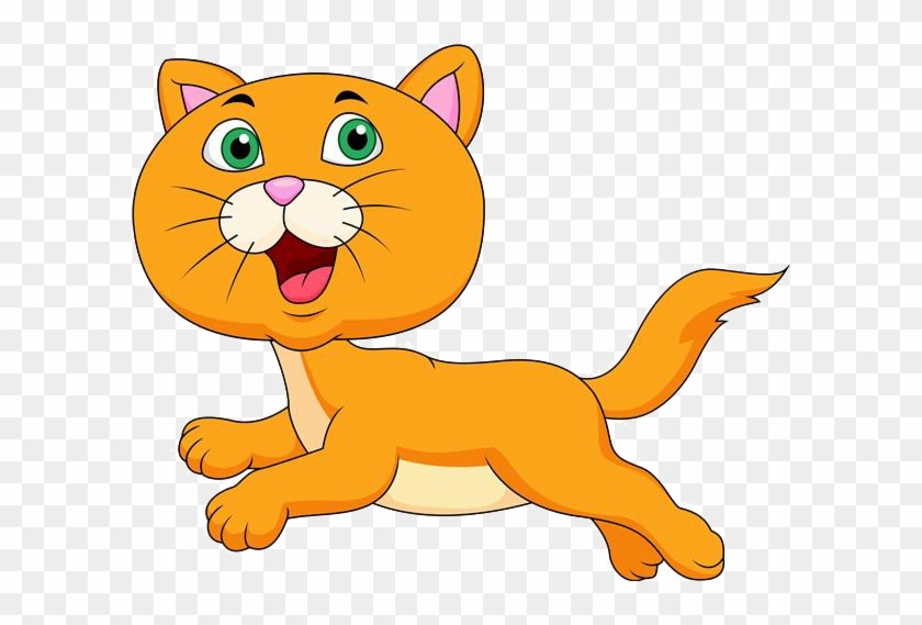 Cat Cartoon Clip Art - Cartoon Orange Cat Running #819591