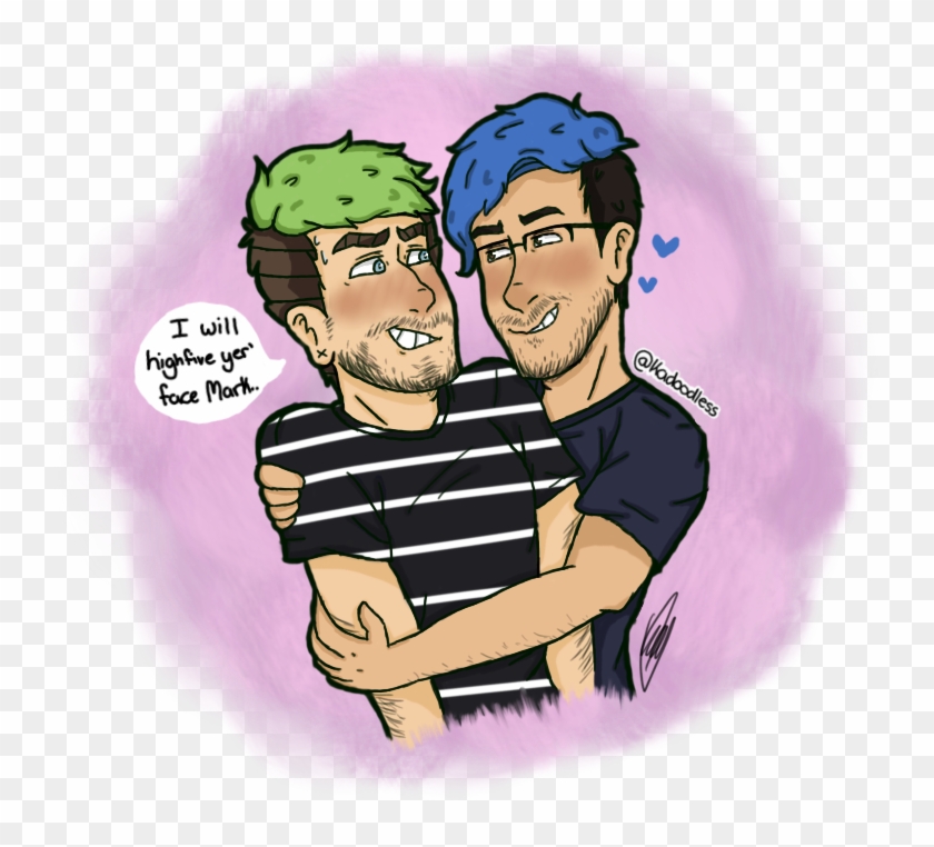 Surprise Hug By Kadoodless - Jacksepticeye And Markiplier Hugging #819926