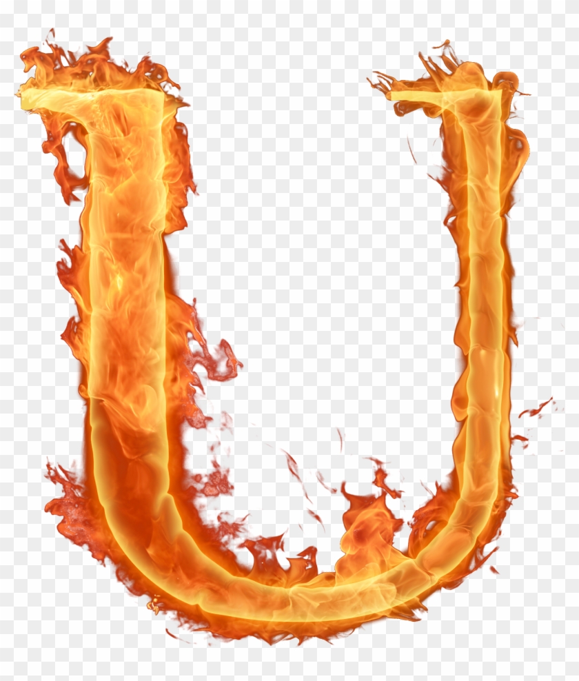 Letras Em Png Efeito Fogo - Fire U Alphabet Png #820010