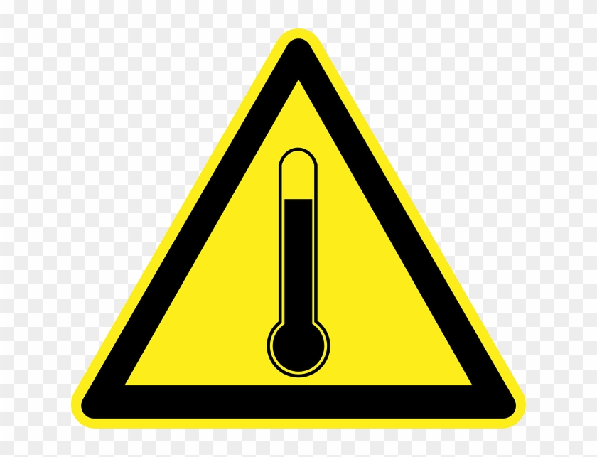 Yellow High Temperature, Hot, Heat, Danger, Warning, - Electricity Warning Sign Png #820273