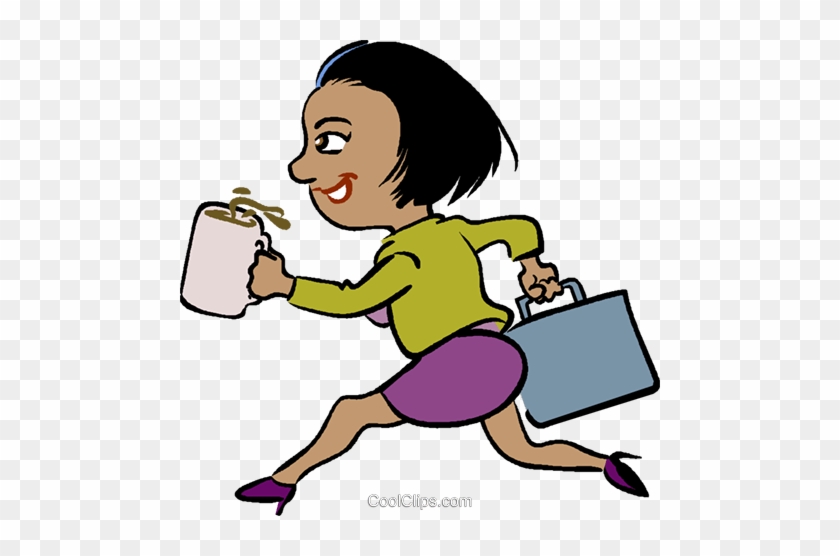 Woman Running Late For Meeting Royalty Free Vector - Go To Work Clipart #820315
