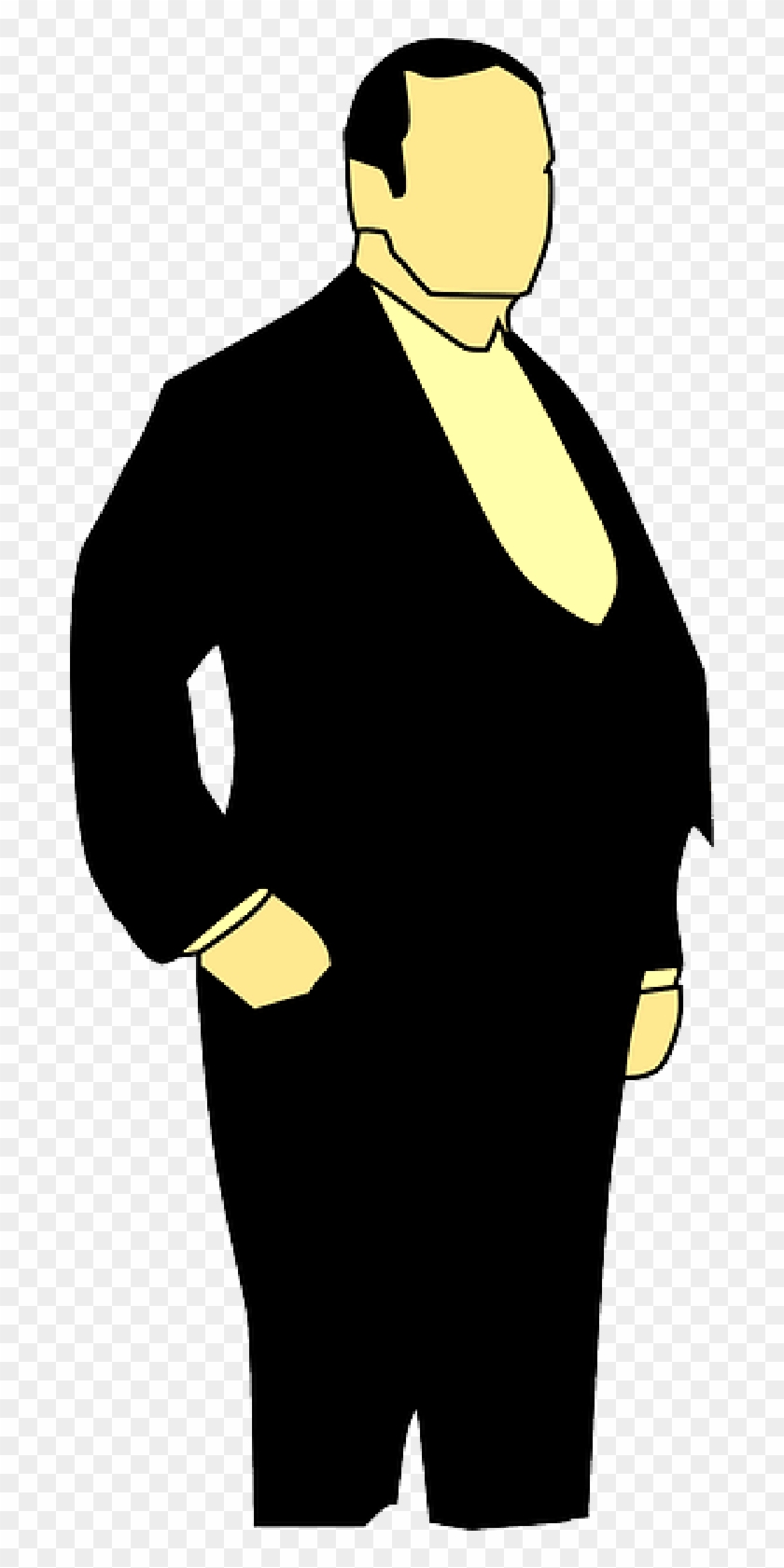 Tux, Sign, Man, Card, Cartoon, Poster, Fat, Postcard - Fat Man In Suit Cartoon #820455