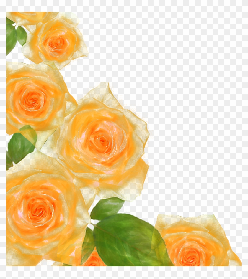 Flower Beach Rose Picture Frame Watercolor Painting - Yellow Roses Png Water Color #820497