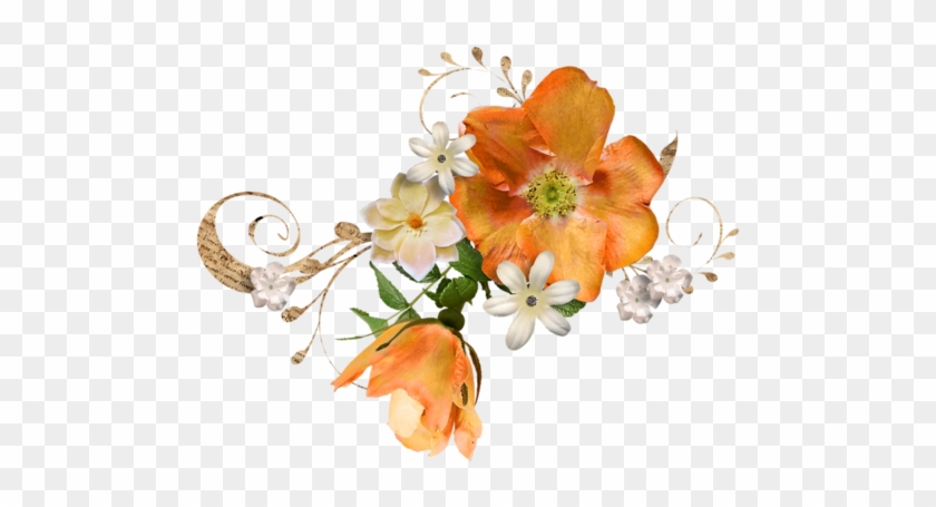 Fleur Orange Barre - Fleurs De Noel Tubes #820540