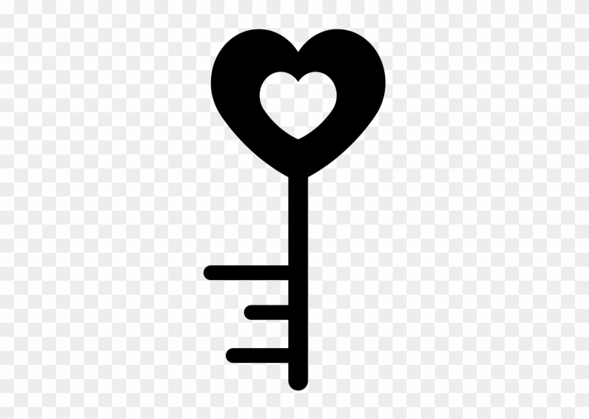 Heart Key Rubber Stamp - Heart #820642