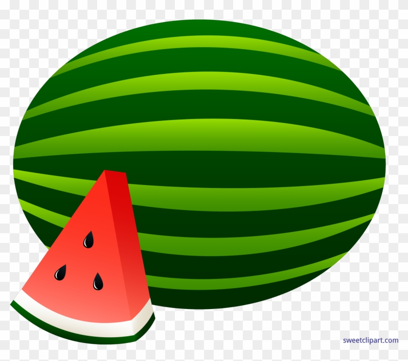 Watermelon Whole Slice Clip Art Clipart - Watermelon Clip Art #820683