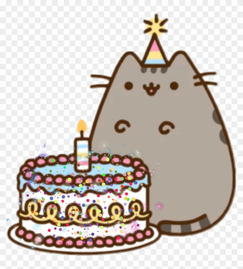 Pusheen Kitty Birthday Cake Ftestickers - Pusheen Cat Birthday #820747
