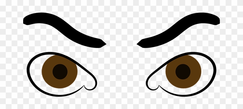 Eyebrows, Angry, Brown, Eyes, Iris - Angry Eyes Clipart #820799