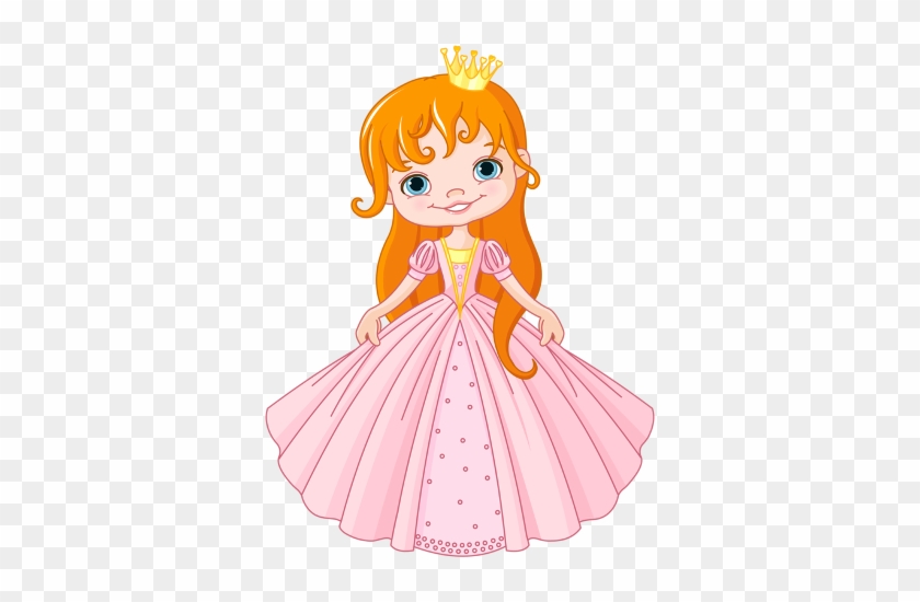 Cute Baby Princess Red Hair Pink Dress - Cartoon Princess Transparent Background #820854