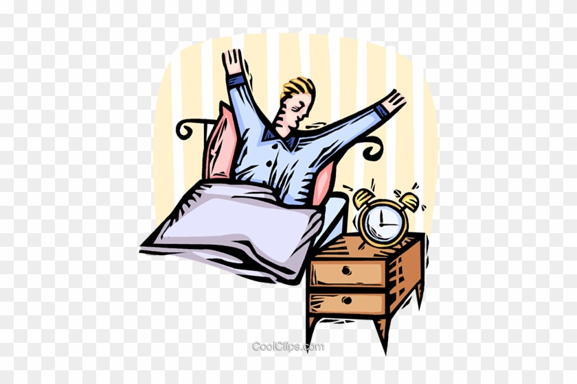 Man Waking Up In The Morning Royalty Free Vector Clip - Waking Up In The Morning #820891