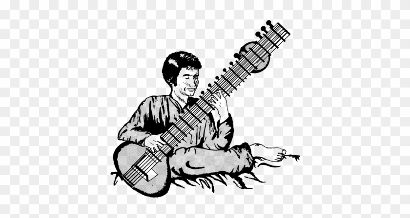 Instrument Clipart Sangeet - Playing Sitar Png #821418