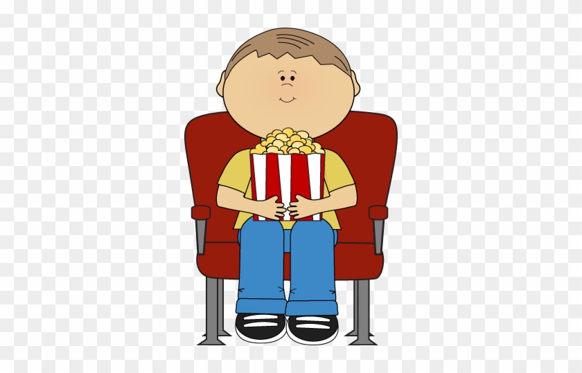 Popcorn Clipart Film - Boy At Movie Theater #821709
