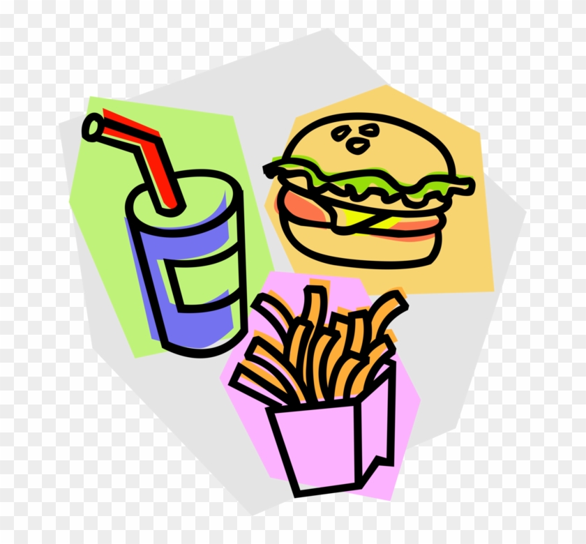 Vector Illustration Of Fast Food Hamburger, French - Tying #821890