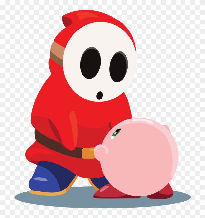 Shy Guy And Kirby By Theneverendingpit - Kirby And Shy Guy #821898