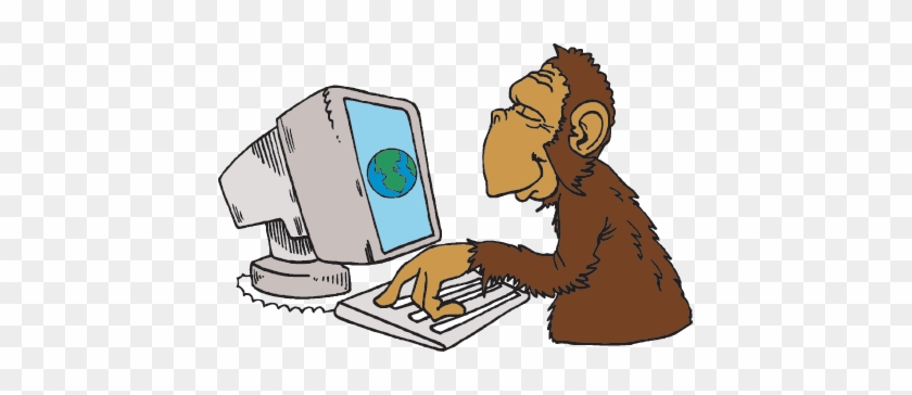 Wwf Has A Great Site That You Will Enjoy Exploring - Monkey With Computer Cartoon #822193