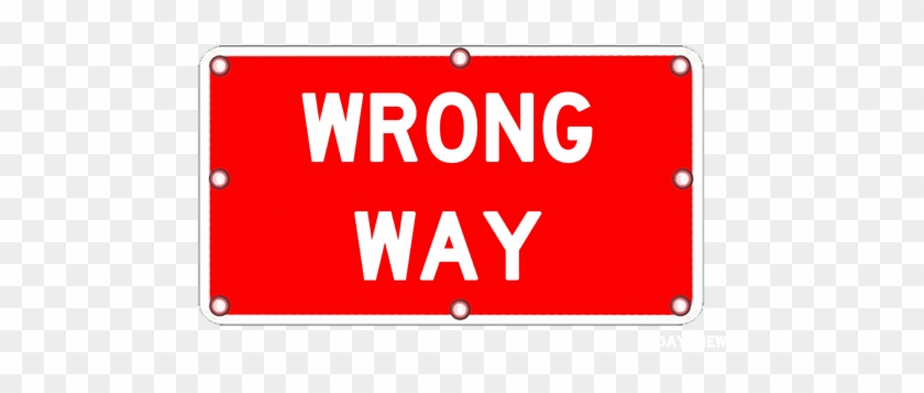 Flashing Wrong Way Sign - Wrong Way Sign #822251