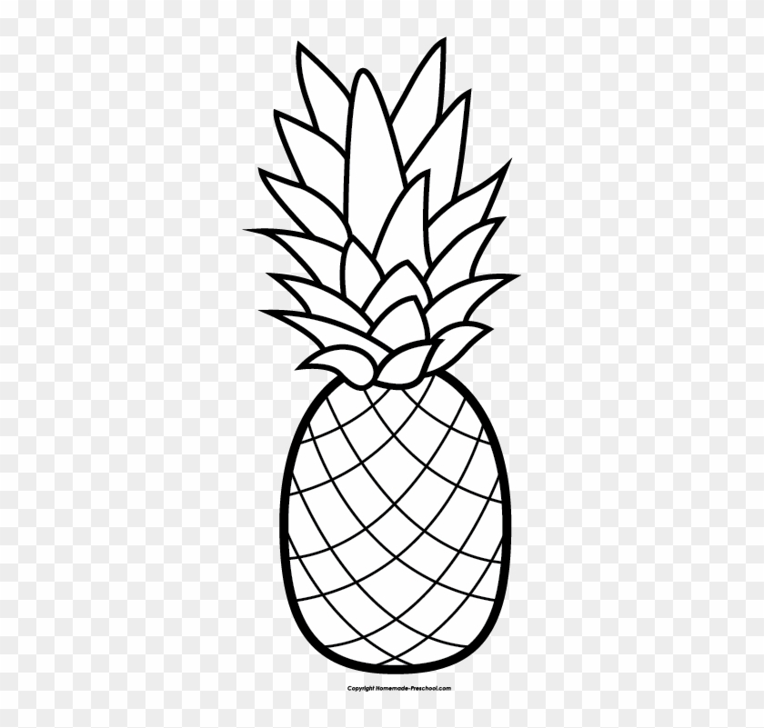 Pineapple Clipart Black And White - Pineapple Clip Art #822364