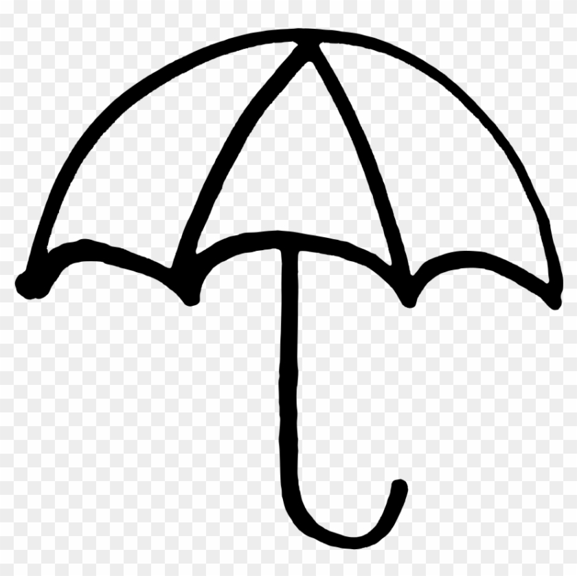 Umbrella Outline - Umbrella Black And White #822397
