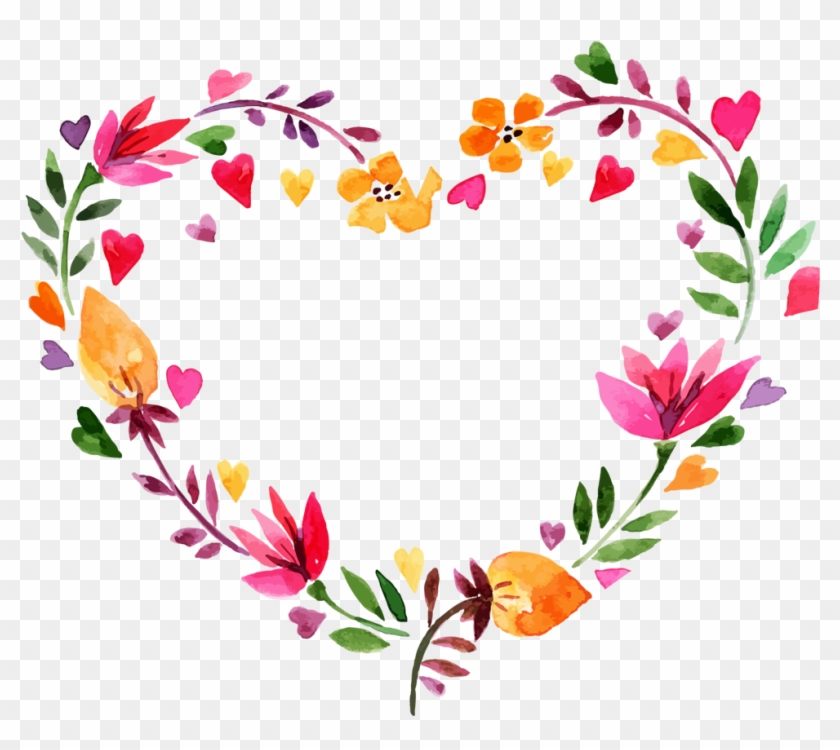 Free Valentine's Day Free Flower Heart Wreath - Watercolor Wreath Flower Pdf #822574