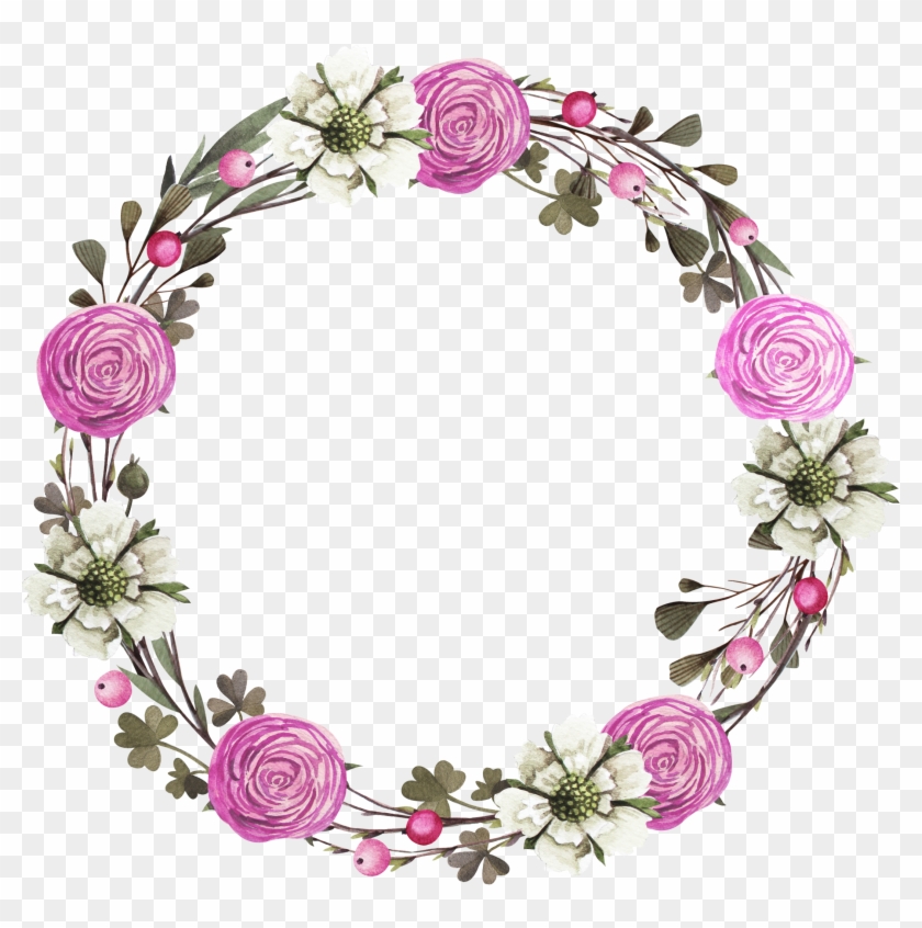 Floral Design Wreath Rose Clip Art - Frame Rose Purple #822678