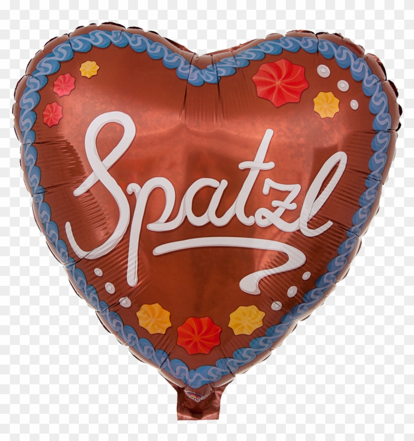 Herzballon Mit Motiv "lebkuchenherz Spatzl" - Spatzl Helium Geburtstag Nicht Mit Ballongas Gefüllt, #822743