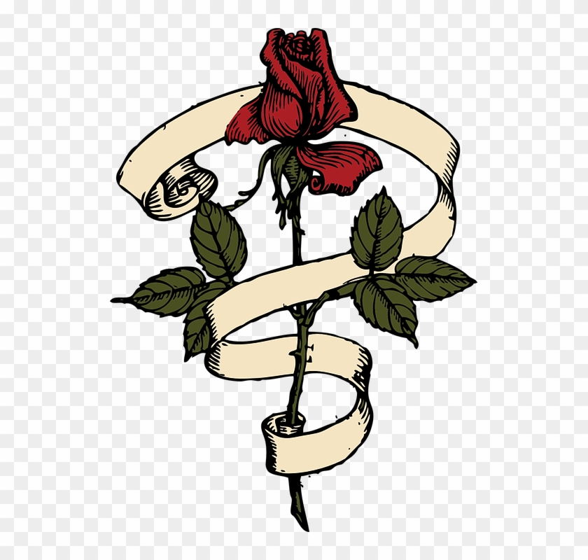 Rosa Com Desenho Vetorial De Rolagem - Rose Scroll #822930