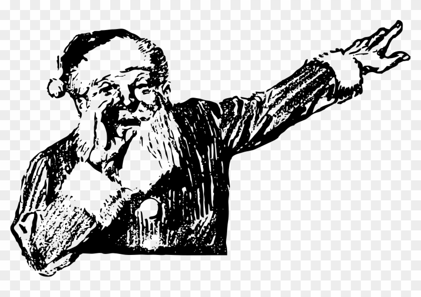 Free Santa Shouts And Points - Clipart Santa Pointing #822963