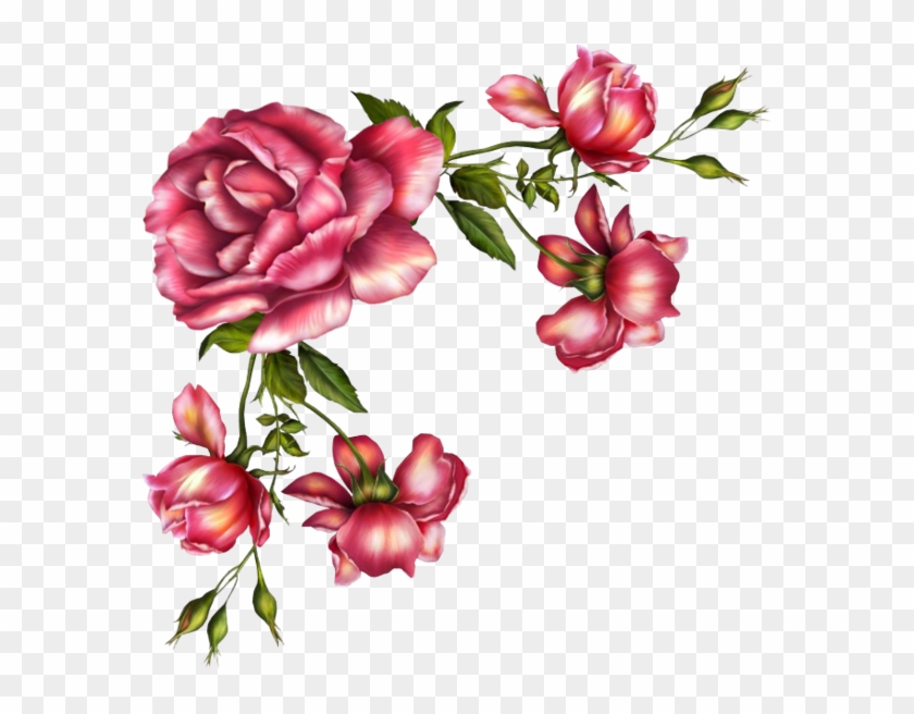 Cantos De Flores Do Vintage Em Png - Victorian Roses Border #823117