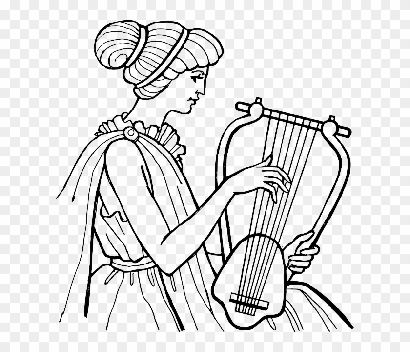 Cartoon Music, People, Lady, Woman, Girl, Person, Cartoon - Lyra Antike #823183