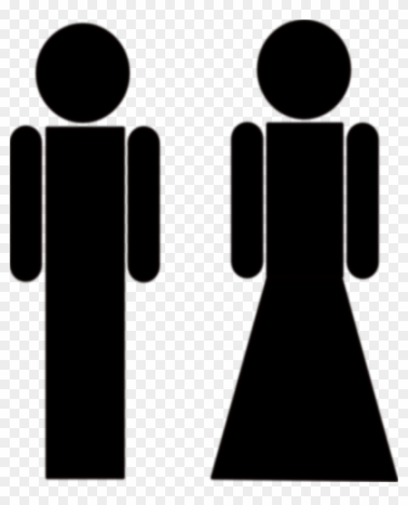 Toilet Sign - Male And Female Stick Figures #823414