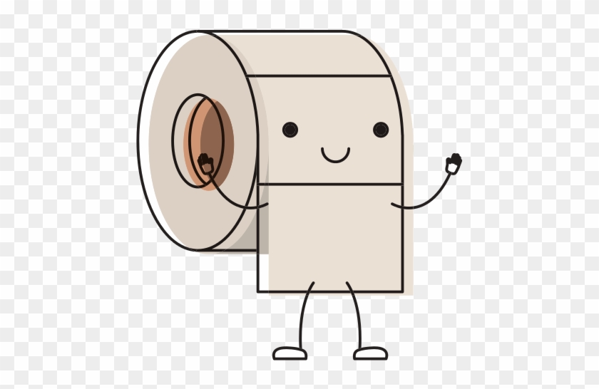 Empty Toilet Paper Clipart - Cute Cartoon Toilet Paper Roll #823478