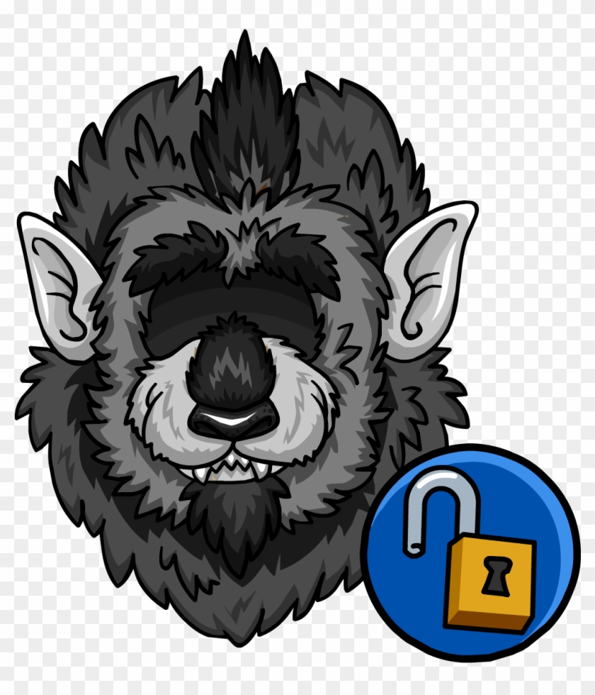 Gray Werewolf Head - Club Penguin Mp3000 #823494