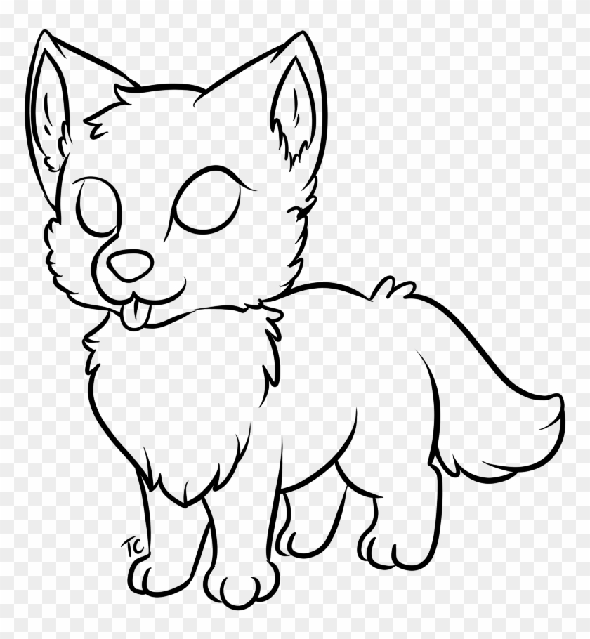 Wolf Pup Lineart Free By Uluri On Deviantart - Wolf Pup Drawing #823540