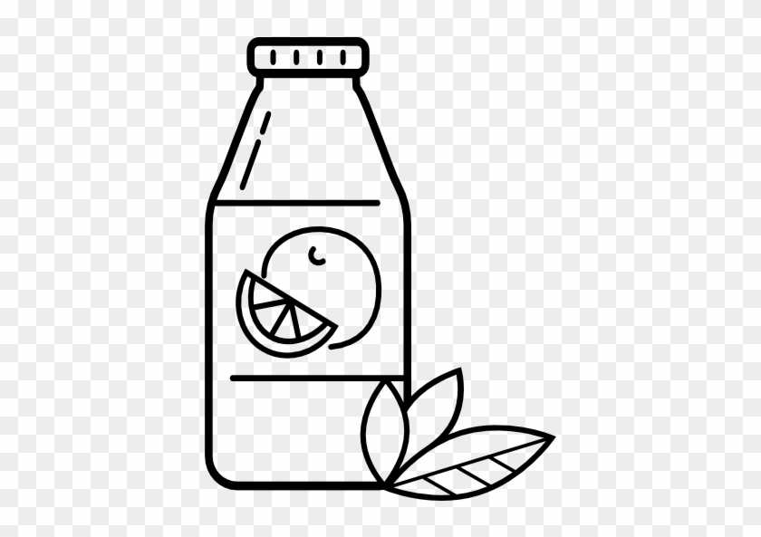 Orange Juice Free Icon - Juice Bottle Clipart Black And White #823571