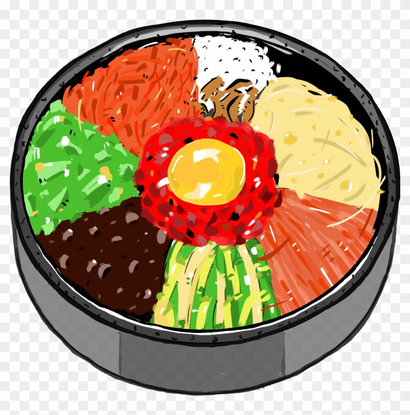 Bibimbap Korean Cuisine Food Fish Clip Art - Korea Food Art Png #823668