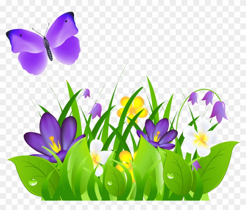 Butterfly With Flowers Clipart #823769