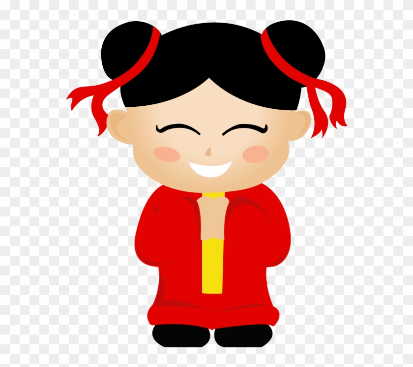 Asian Clipart Chinese Theme - Chinese Girl Cartoon Png #823916