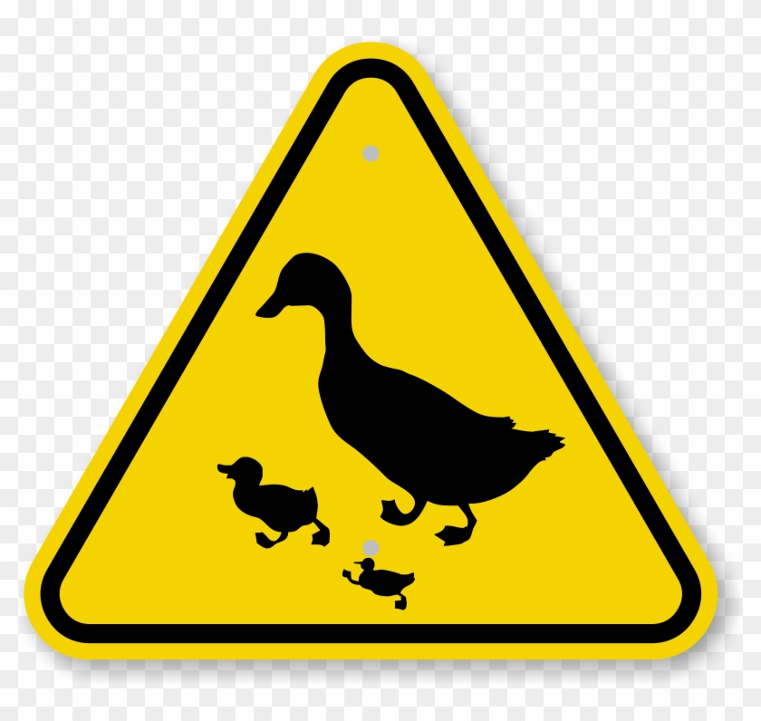 Iso Duck And Ducklings Crossing Warning Sign Symbol, - Smartsign 3m Engineer Grade Reflective Sign, Ducks #823938