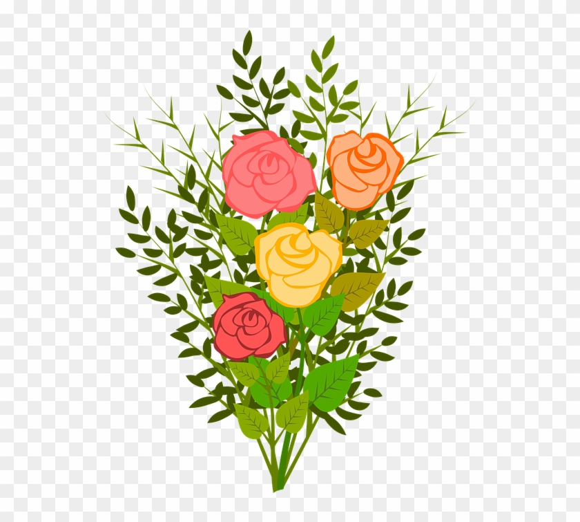 Roses, Flowers, Floral, Flowery, Branch, Plants, Garden - Flower Bouquet #823958