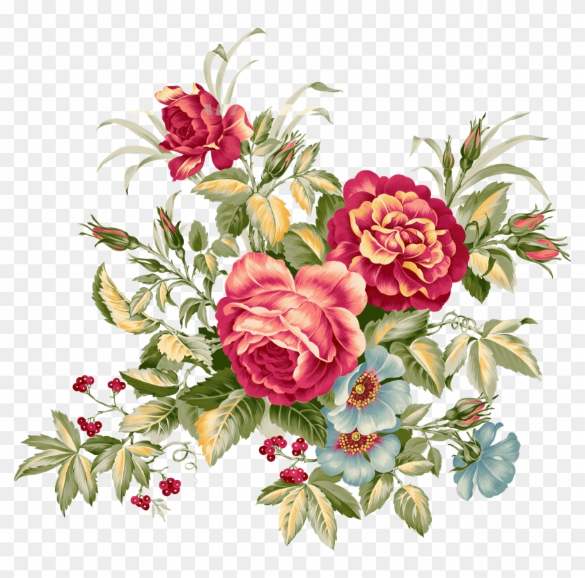 Bbf4fd217d1b - Vintage Flower Transparent Background - Free Transparent PNG  Clipart Images Download