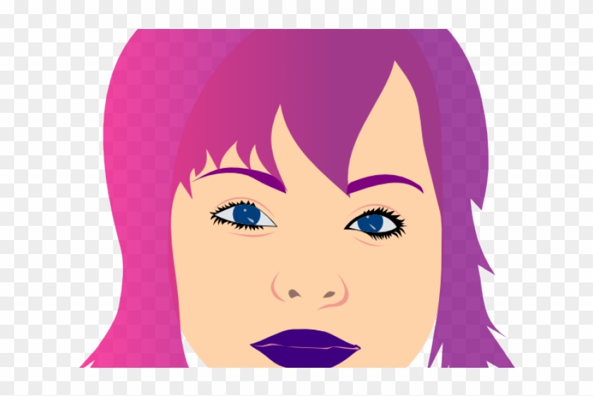 Pink Hair Clipart Purple Hair - Girl With Purple Hair Clip Art #824022