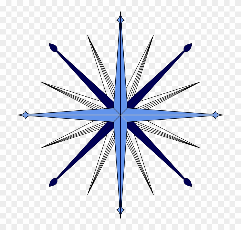 Compass Rose Clipart 8, Buy Clip Art - Rosa De Los Vientos Azul #824111