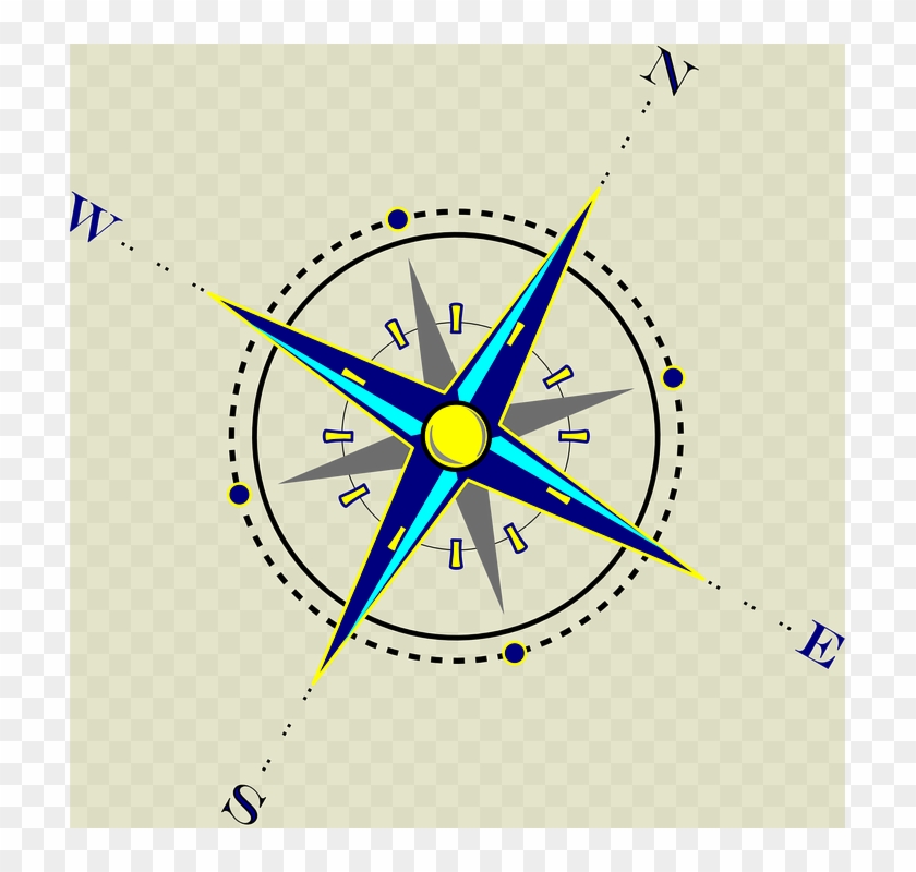 Nautical Compass Clip Art Tan - Compass Clip Art #824136
