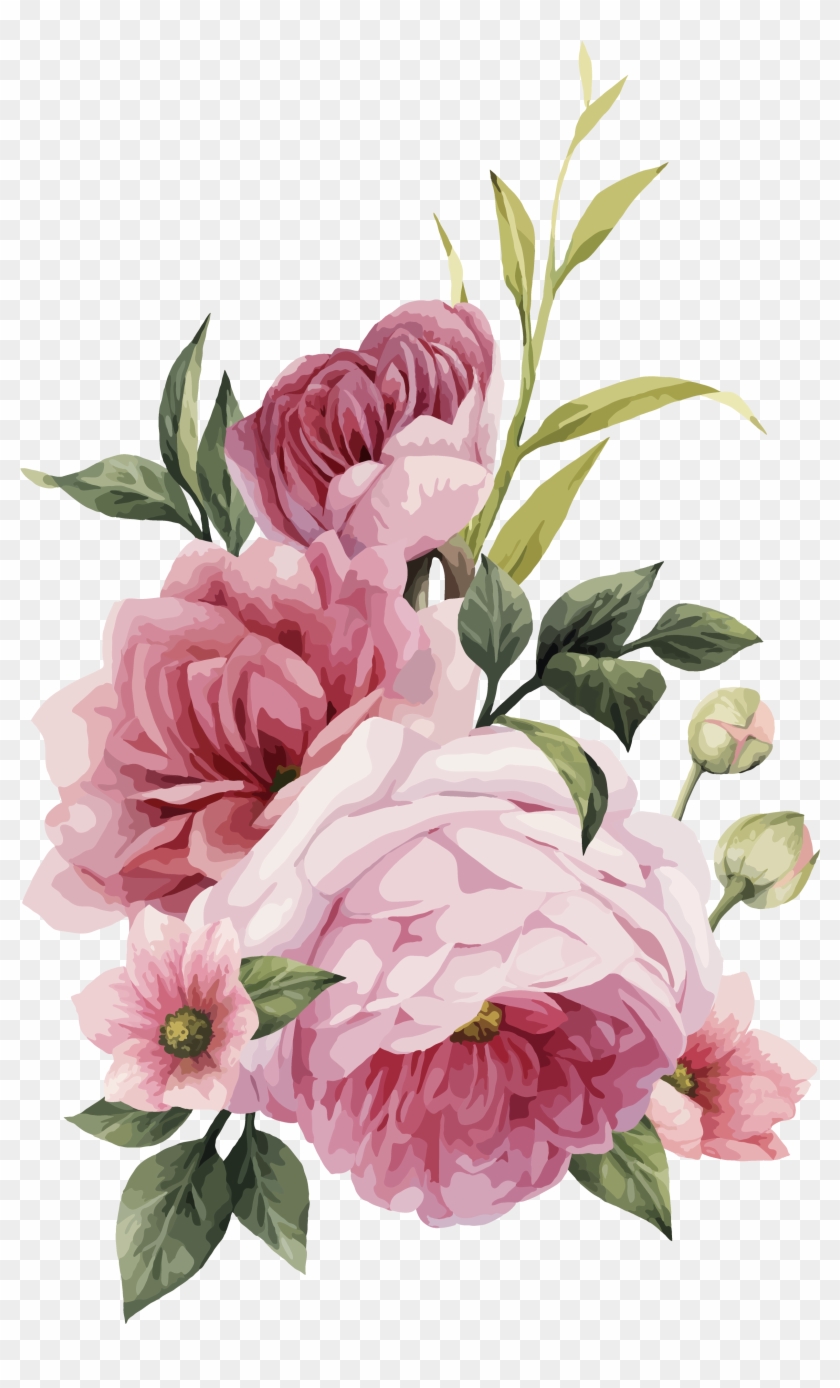Centifolia Roses Pink Flowers Wedding Invitation Pink - Wedding Invitation Flowers Png #824185