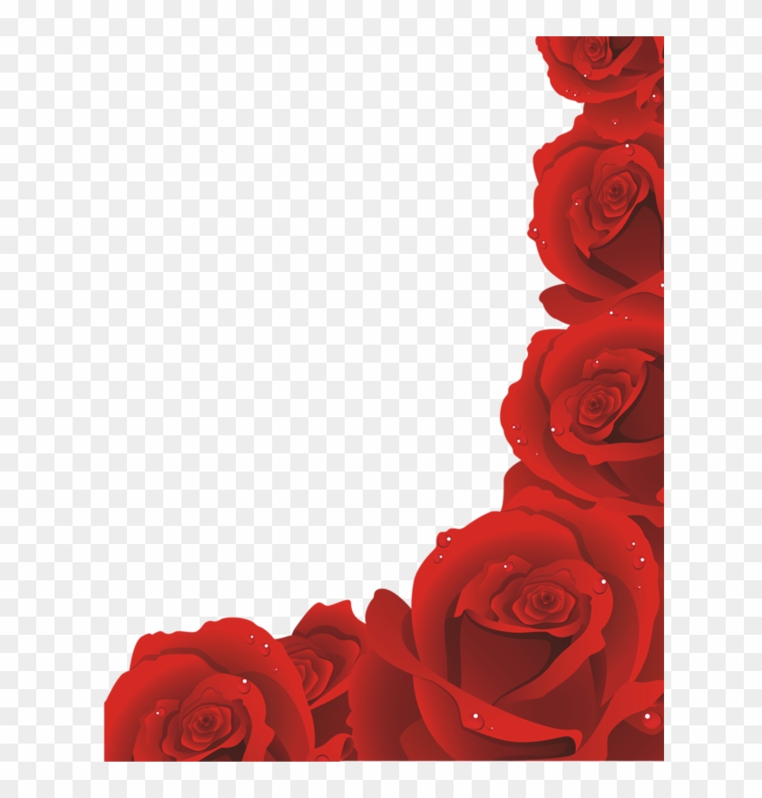 Coins Bordures - Page - Red Rose Border Png #824208