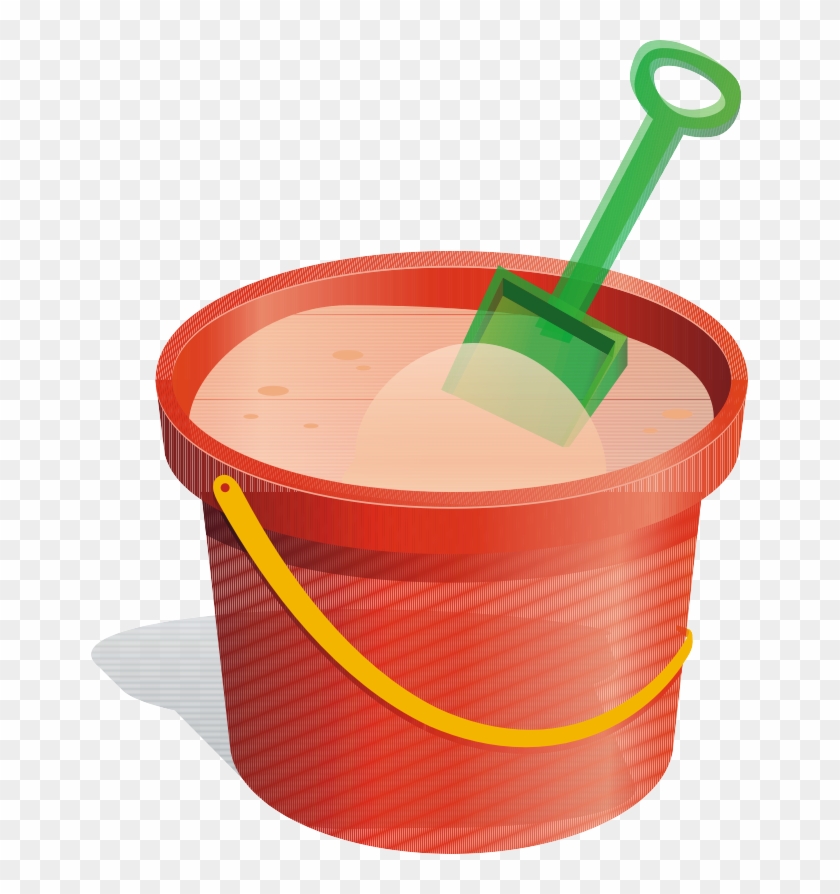 Bucket And Spade Sand Clip Art - Beach Bucket Clipart #824260