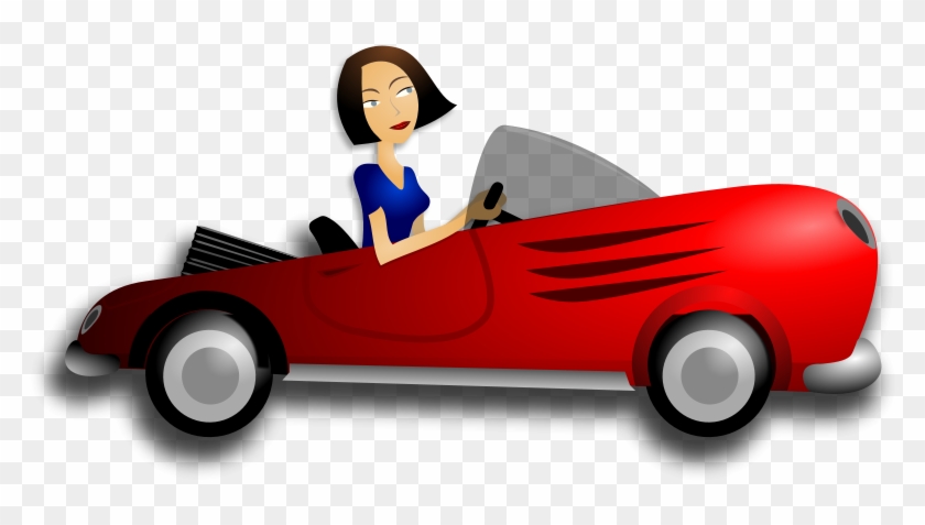 Free Blonde Female Driver Free Brunette Female Driver - Woman Driving Car Cartoon #824325