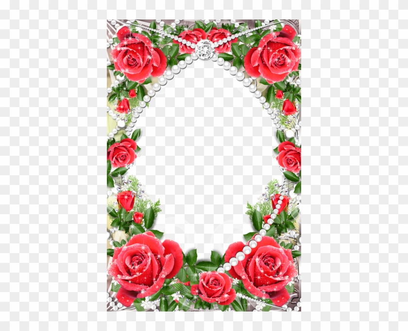 Transparent Delicate Frame With Red Roses - Red Rose Border Png #824493