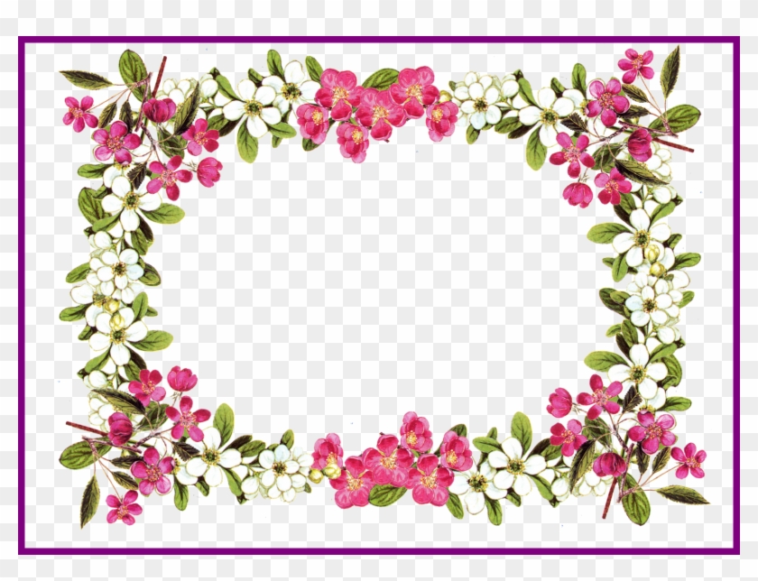 Best Printable Clip Art Digital Flower Frame Png And - Flower Border #824518